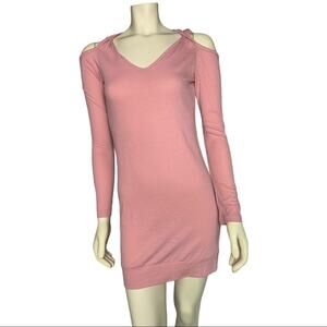 Coin 1804 M cold shoulder long sleeve dress pink